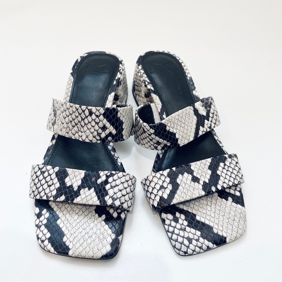 NEW Marc Fisher snake embossed leather sandals - Picture 1 of 8